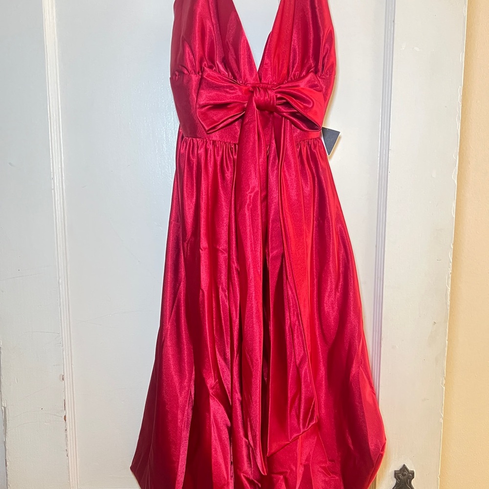Jessica McClintock Red Halter Dress